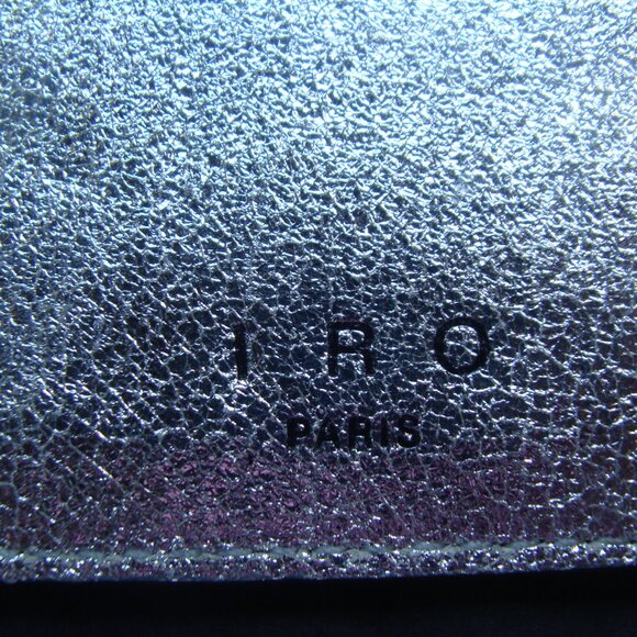 New Women's Iro Paris Credit Card Case, Silver Leather, Size 4 " X 2,8 " - Picture 6 of 7